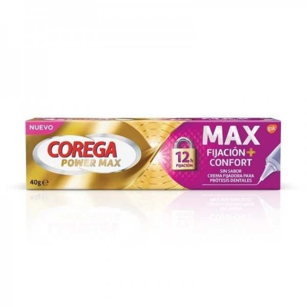 Corega Crema Fijadora para Prótesis Dentales Max Fijación y Confort Sin Sabor 40 g