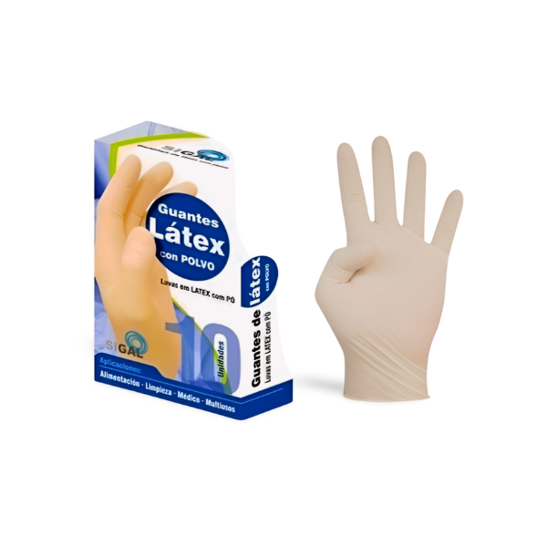Guantes desechables Látex con Polvo Talla S 10 unidades Guantes desechables Látex con Polvo Talla S 10 unidades