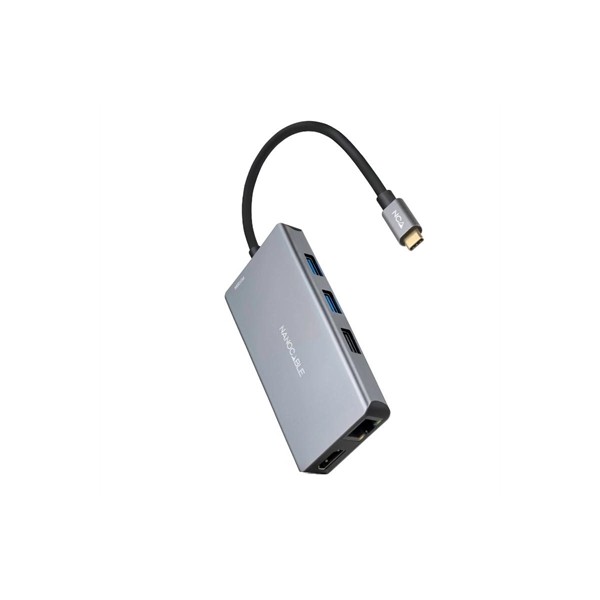 Nanocable hub usb-c 3xusb-a+2xhdmi+rj45+tf+sd+pd