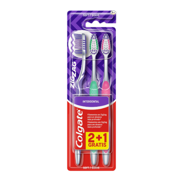 Colgate cepillo de dientes Suave Zig Zag 2+1 unidades GRATIS