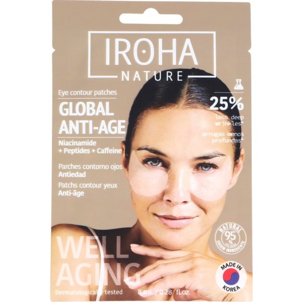 Iroha Nature Parches Contorno de Ojos Global Eye Care Antiedad 2 Parches
