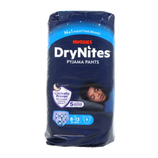 Drynites Calzoncillos Absorbentes de Noche Niño 8-13 Años 30-48kg 9 Unidades